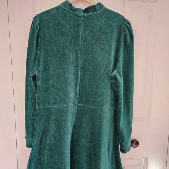 ME+EM Corduroy Velour Green Long Sleeve Swing Dress Size 12 - Picture 3 of 12